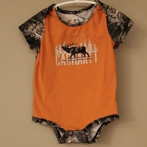 Carhartt "Built for the Great Outdoors" orange onesie/bodysuit